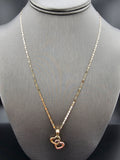 14k Gold Chain w/Pendant - Hearts