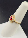 14K Gold Ring - Red Evil Eye