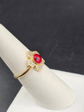 14K Gold Ring - Red Evil Eye
