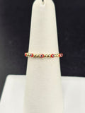 14K Gold Ring - Red Evil Eyes