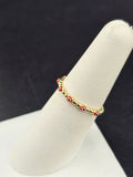 14K Gold Ring - Red Evil Eyes