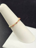 14K Gold Ring - Red Evil Eyes