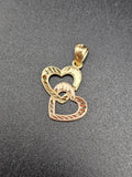 14k Gold Pendant - Hearts