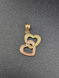 14k Gold Pendant - Hearts
