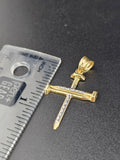 14k Gold Pendant - Nails Cross