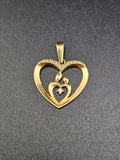 14k Gold Pendant - Hearts