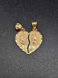14k Gold Pendant - Virgin Mary Te Amo Break Apart