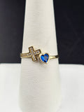 14K Gold Ring - Heart & Cross